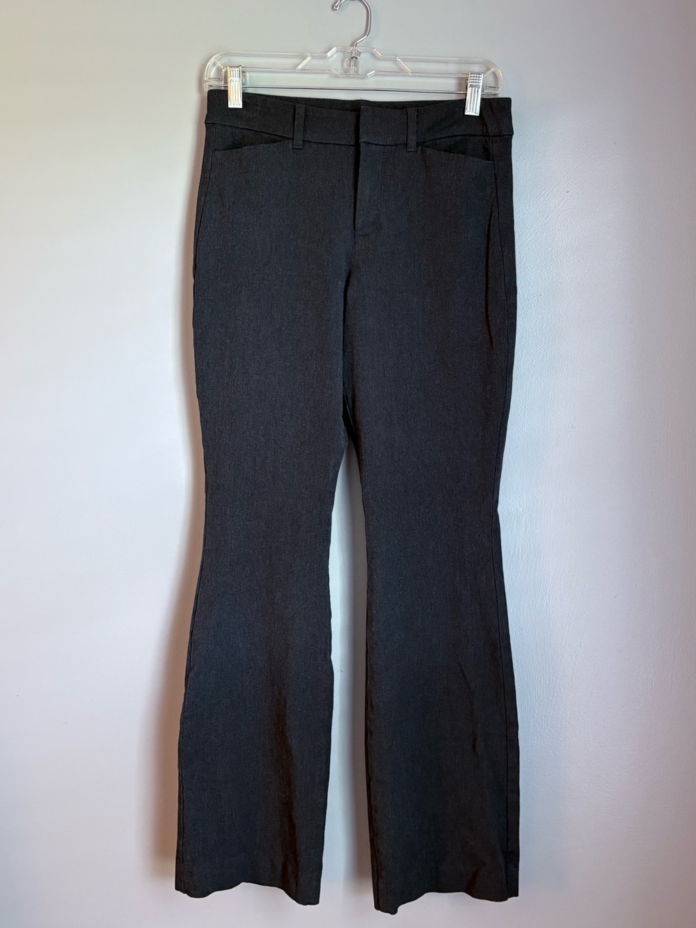 Old Navy Pixie Flare High Rise Charcoal Heather Dress Pants Trouser Size 4